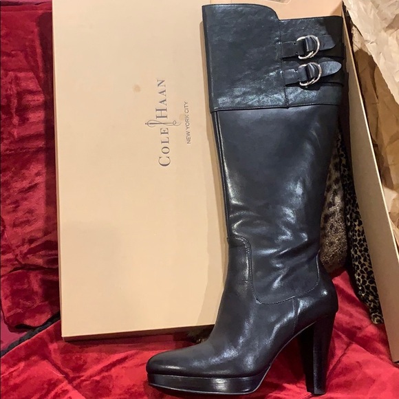 NWT Cole Haan  Tall black leather boots - Picture 3 of 12